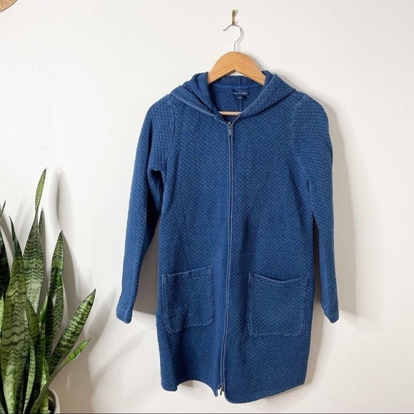 J. Jill Pure Jill Indigo Quilted Long Jacket XS - Picture 2 of 8